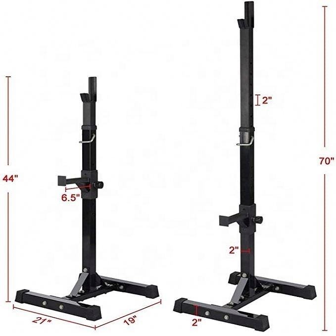 Adjustable squatting frame for weight lifting strength training in Gymnasium