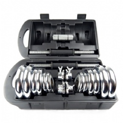 15KG Adjustable Chrome Barbell Dumbbell Set