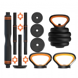 6 In 1 Gym Equipment Cheap Dumbbell Sets Adjustable Kettlebell Barbell Bar Dumbbell Set