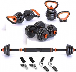 6 In 1 Gym Equipment Cheap Dumbbell Sets Adjustable Kettlebell Barbell Bar Dumbbell Set