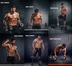 6 In 1 Gym Equipment Cheap Dumbbell Sets Adjustable Kettlebell Barbell Bar Dumbbell Set